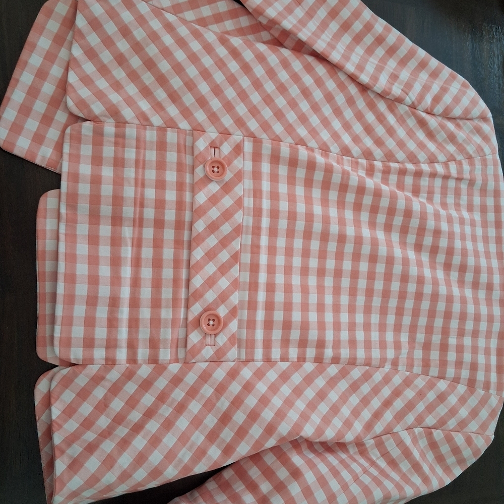 Brooks Brothers Peach Gingham 3 Piece Suit Set - Picture 13 of 16